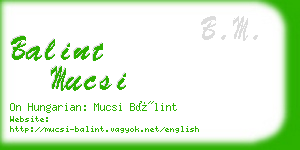 balint mucsi business card